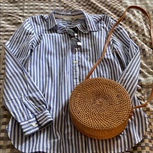 Pinstripe Button Down Tunic